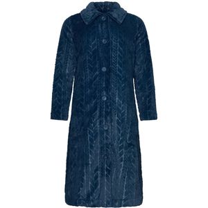 Pastunette - Badjas - Blue Bloom - Flanel/Fleece - Knoopsluiting - Blauw - Maat 4XL