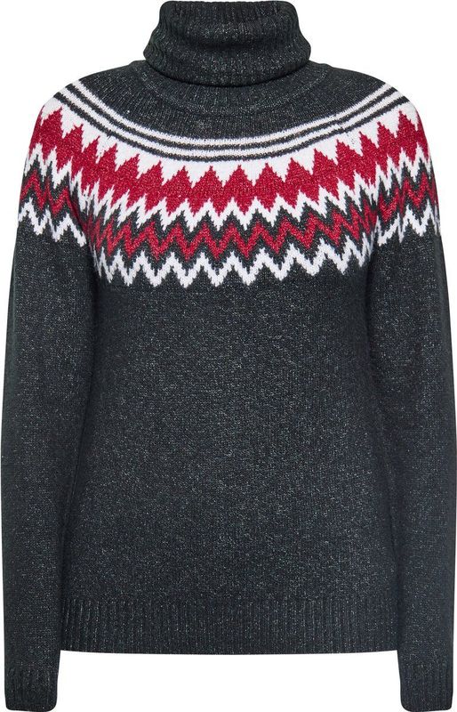 usha - Strickpullover - Geometrisch Patroon - Turtleneck - Dames