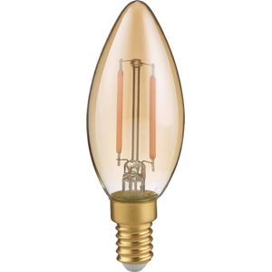 Trio leuchten - LED Lamp - Filament - E14 Fitting - 2W - Warm Wit - 2700K - Amber - Glas