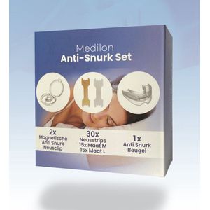 Medilon Anti Snurk Set – 3 in 1 oplossing – Magnetische Neusclip, Mondbeugel & Neusstrips – Tegen Snurken & Betere Ademhaling