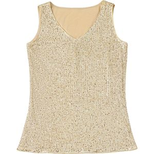 Livano Topje Dames - Kleding - Shirt - Blouse - Kort - Volwassen - Goud - Maat S