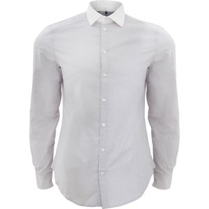 SOLs Heren Belmont Contrasterende Lange Mouwen Poplin Formele Shirt (Parelgrijs)