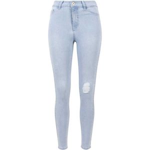 Urban Classics - High waist Denim Skinny jeans - M - Blauw