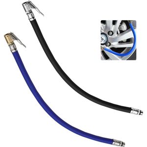 Tyre Pump Hose Pack of 2 - Filling Hose Replacement for Air Pump - Valve Extension for All Tyres with Standard Valves (15.8 Inch Blue + 36 cm Black)