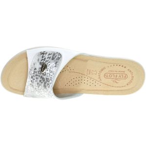 Witte 1band Slipper Met Slangenprintvelcro Flyflot maat 35