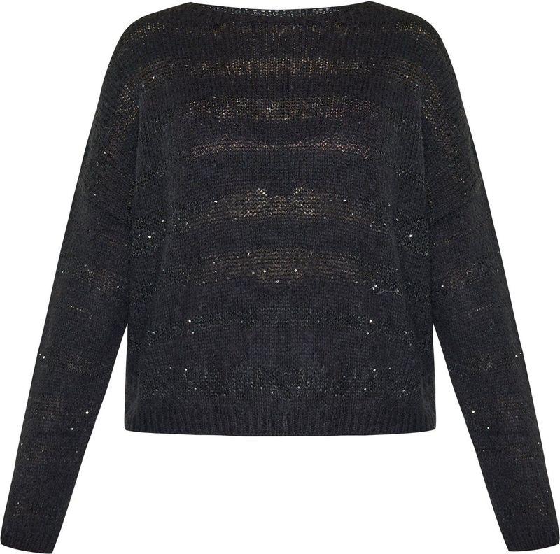 Usha - Trui - Zwart - Gebreide Truien