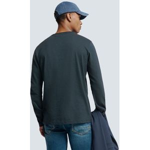 No Excess Mannen T-Shirt Met Lange Mouwen Nacht Blauw