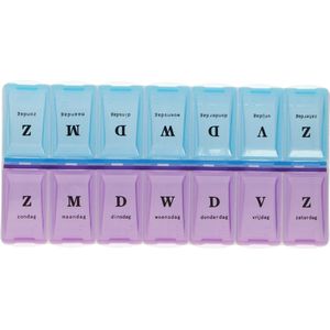 JVDL - Pillendoos 7 Dagen - Blauw Paars - Ochtend Avond