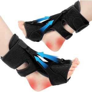 Plantaire fasciitis nachtspalk, Upgrade 3 verstelbare plantaire fasciitis verlichtingsbrace, verstelbare aluminium staaf aan de binnenkant, voor pijnverlichting bij fasciitis, achillespeesontsteking, voetdrop met vrouwen en mannen, één maat