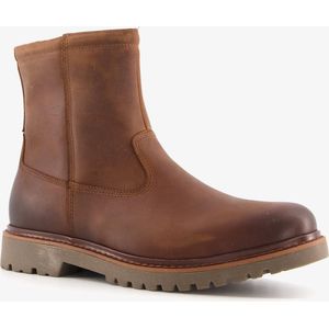 Van Beers - Gevoerde Leren Heren Boots - Bruin - Enkellaarsjes