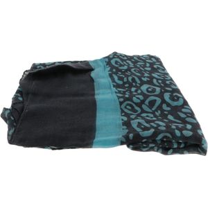 Behave accessoires - sjaal - panterprint - blauw