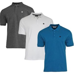 3-Pack Donnay Polo (549009) - Sportpolo - Heren - Charcoal-marl/White/Petrol (575) - maat L