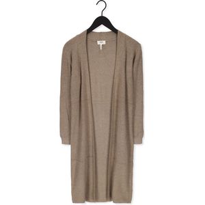 Object Malena L/s Knit Long Cardigan Truien & vesten Dames - Sweater - Hoodie - Vest- Bruin - Maat XS