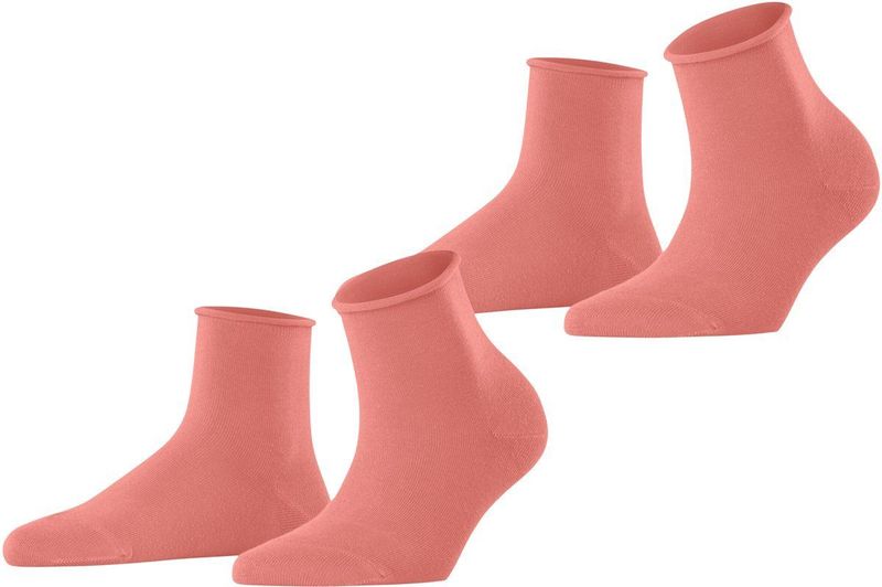 Esprit Basic Pure 2-Pack drukvrije rolrand katoen multipack sokken dames roze - maat 35-38