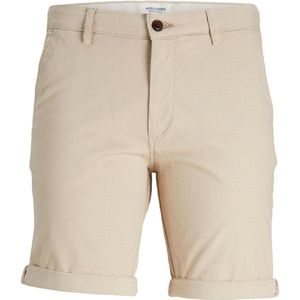 JACK & JONES Fury Shorts regular fit - heren chino korte broek - beige - Maat: M