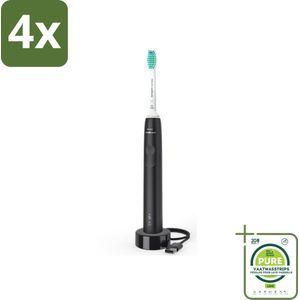 Philips Sonicare - Elektrische Tandenborstel - Power Series 3100 Zwart - HX3671/14 - Voordeelverpakking - 4 stuks - Elektrische tandenborstel - Philips Sonicare