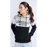 Lonsdale Damen Hoodie Penbryn Kapuzensweatshirt Black/White/Marl Grey-XL