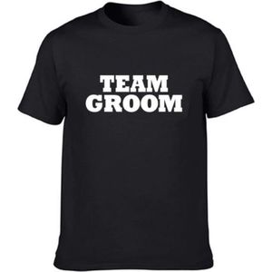 Team Groom T-shirt| Black T-shirt Team Bruidegom| Bachelor Party| Vrijgezellenparty| Vrijgezellenfeestje| Huwelijk| Feestkleding| Trouwen| Zwart T-shirt korte mouw| Maat M