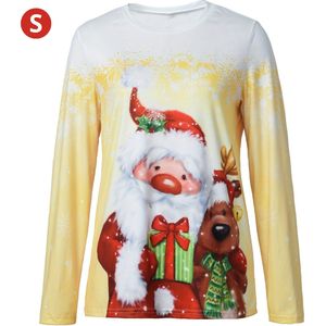 Livano Kersttrui - Dames - Foute Kersttrui - Christmas Sweater - Kerst Sweater - Christmas Jumper - Pyjama - Geel - Maat S