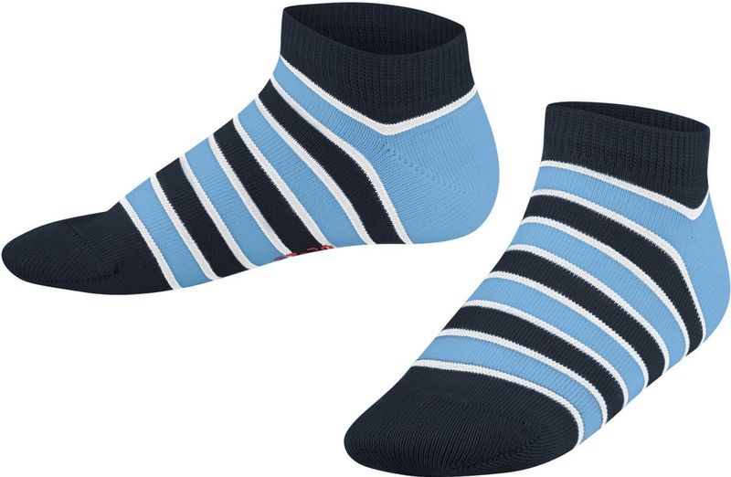 FALKE - Simple Stripes - Korte Sokken - Blauw Marine - Uniseks-kind - 1 Paar