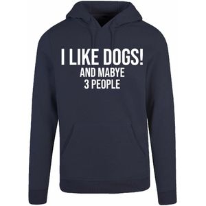 7311 - Hoodie - I Like Dogs-Navy-S