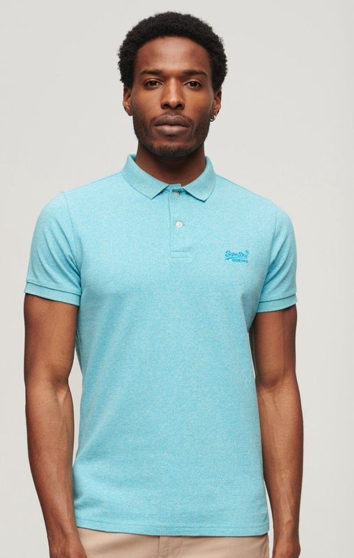 Superdry Classic Pique Korte Mouw Poloshirt Blauw S Man