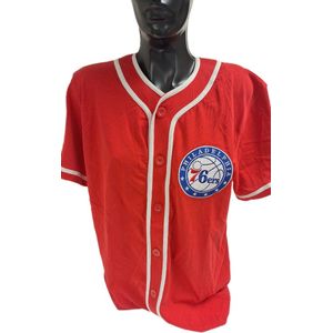 PHILADELPHIA 76 ERS- BASEBALL SHIRT- RED-S