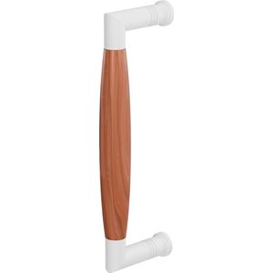 Deurgreep - Wit - RVS - GPF - haaks ton model Ika wit met kersen 157x60 mm