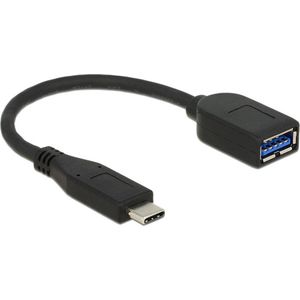 USB-C naar USB-A adapter - USB3.1 Gen 2 - tot 3A / zwart - 0,10 meter