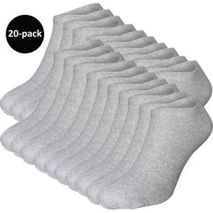 WeirdoSox enkelsokken Heren - 20-pack - Sneakersokken - Licht grijs - Maat 39-42