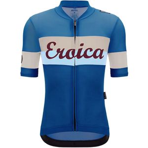 Santini Eroica Quiete Jersey Fietsshirt (blauw)