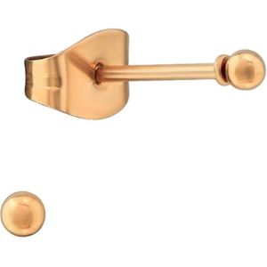 Aramat Jewels - Bolletjes Oorstekers - Rosékleurig Staal - 2mm - RVS - Vrouw - Elegante Sieraden - Subtiele Oorbellen - Cadeau tip - mini oorbellen - Rosegoudkleur