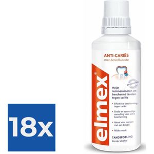 Elmex Anti-Cariës Tandspoeling 400 ml - Voordeelverpakking 18 stuks