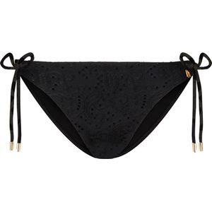 Black Embroidery strik bikinibroekje - Zwart - Effen