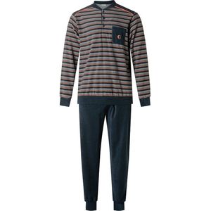 Gentlemen - Badstof Heren pyjama - Blauw Gestreept - Maat XXL