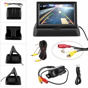 43 inch HD TFT LCD-monitor + waterdichte draadloze achteruitrijcamerakit voor auto's 12V-24V met nachtzicht 170° groothoek