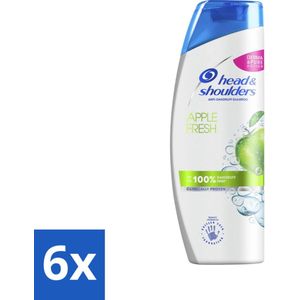 6 x Head & Shoulders - Shampoo - Apple Fresh - Verfrissende & Natuurlijke Appelgeur - 400 ml - Haarverzorging - Anti-roos Shampoo - Roos Shampoo - Appelgeur Shampoo - Hoofdhuidverzorging
