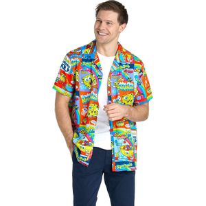 OppoSuits Shirt - SpongeBob™ Breakfast - Heren Overhemd - Korte Mouwen - Meerkleurig - XXL