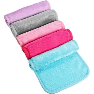 Herbruikbare Microvezel Make-updoekjes Set van 5 Stuks voor Effectieve Gezichtsreiniging