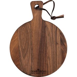Bowls and Dishes Pure Walnut Wood | Duurzaam | Borrelplank | Tapasplank | Serveerplank rond - Pizzaplank Ø 20 x 1,8 cm - walnoot hout - Vaderdag tip!