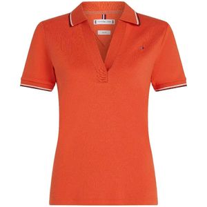 Tommy Hilfiger Open Slim Fit Korte Mouw Poloshirt Oranje XS Vrouw