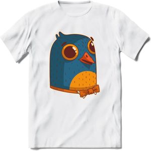 Strik duif T-Shirt Grappig | Dieren vogel Kleding Kado Heren / Dames | Animal Skateboard Cadeau shirt - Wit - 3XL