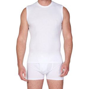 Beeren Mouwloos shirt met ronde hals - kleur wit - 100 % katoen - Maat M
