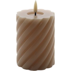 Mansion atmosphere - swirl led kaars rustic sand 10x7,5cm