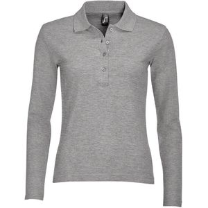 SOLS Dames/dames Podium Lange Mouw Pique Katoenen Polo Shirt (Grijze Mergel)