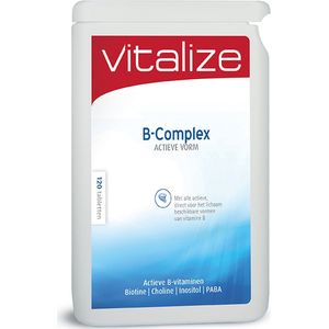 Vitalize B-Complex Actieve vorm 120 tabletten | Voor natuurlijke energie en vermindering van vermoeidheid - Heeft een positieve invloed op de weerstand