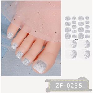 Prachtige Teen NagelStickers/ 1 vel , 22 tips/ Manicure Feet Nail stickers,Nageldecoratie,Nagellak,Plaknagels / Nail stickers Zilver metallic