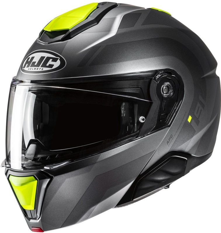 HJC - i91 Arven - Systeemhelm - Zwart Geel - Polycarbonaat