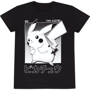 Pokémon Halftone Pikachu T-shirt zwart S