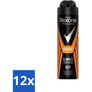 12 x Rexona Men - MotionSense - Deodorant Spray - Anti-transpirant - 150 ml - Rexona Deodorant - Deodorant Spray - Anti-transpirant - Zweetbescherming - Mannen Deodorant